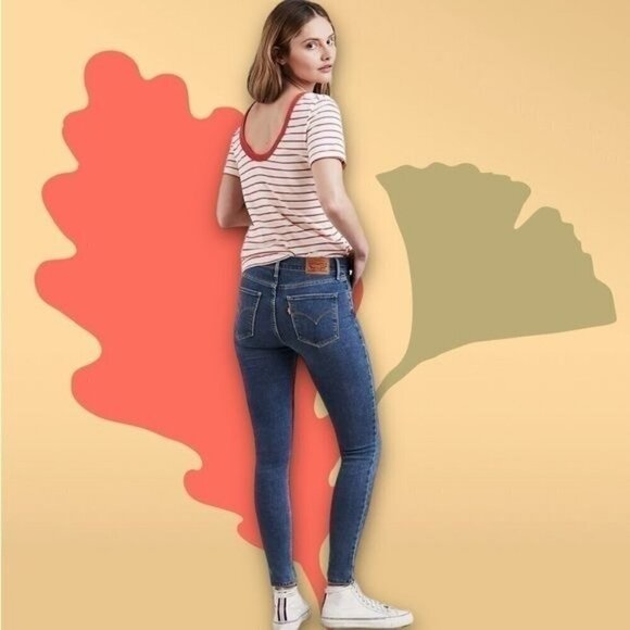 Levi’s 720 High Rise Super Skinny Jeans in Interstellar Indigo Medium Wash 25 - Picture 9 of 9